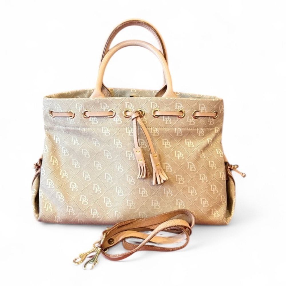 Dooney & Bourke Cream Monogram Bag Tan tote designer clean purse handbag